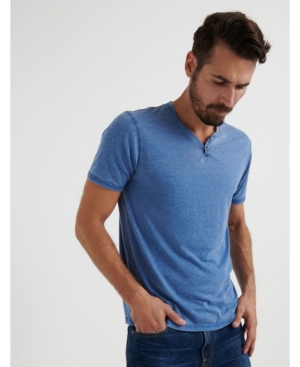 Lucky Brand Men's Venice Burnout Notch Neck Knit Short Sleeves T-shirt In Insignia B