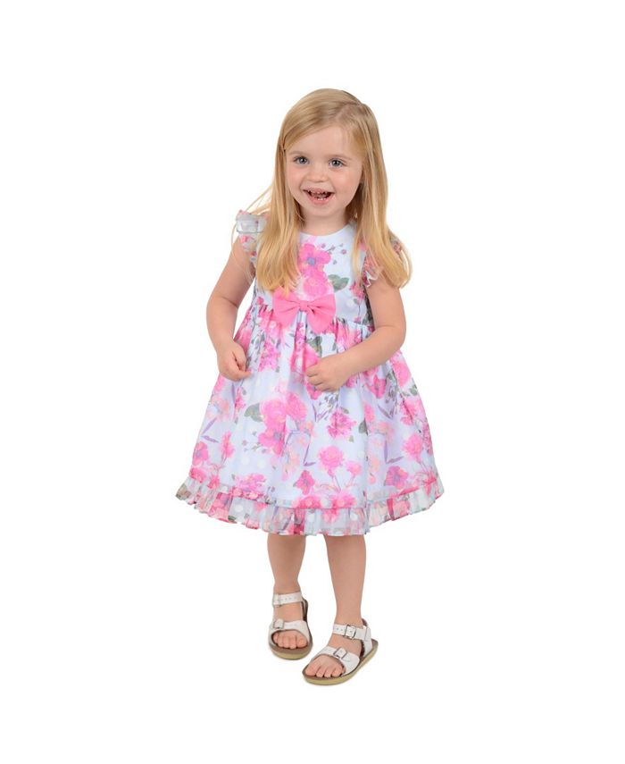Laura Ashley Toddler Girls Ruffle Sleeve Party Dress - Macy's