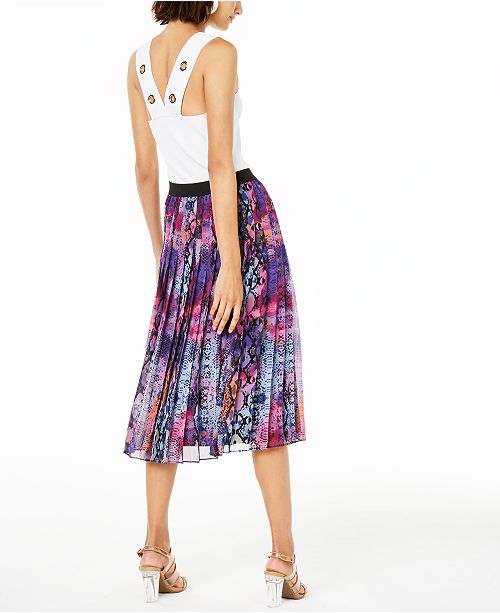 Bar III Printed Pleated Midi Skirt, Created for Macy's & Reviews