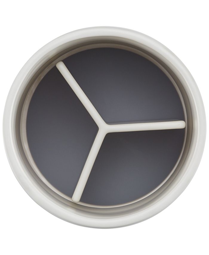 Circulon Ceramics 7.5" Tool Crock with Partition Insert, Matte White Macy's