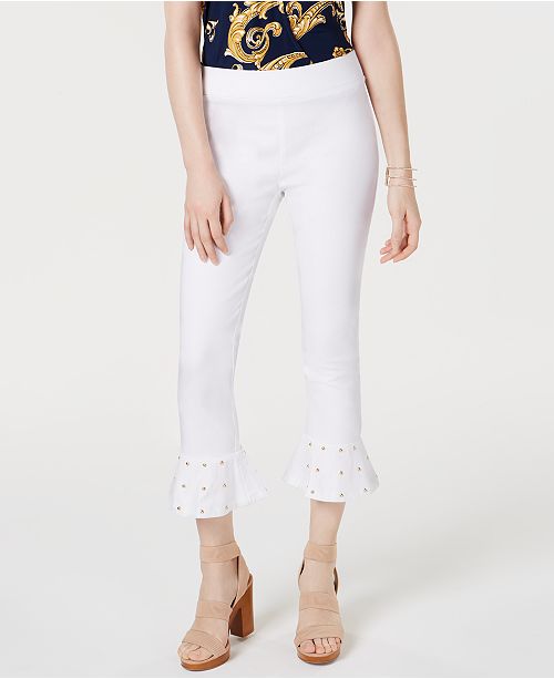 INC International Concepts I.N.C. Studded RuffleHem Pants, Created for