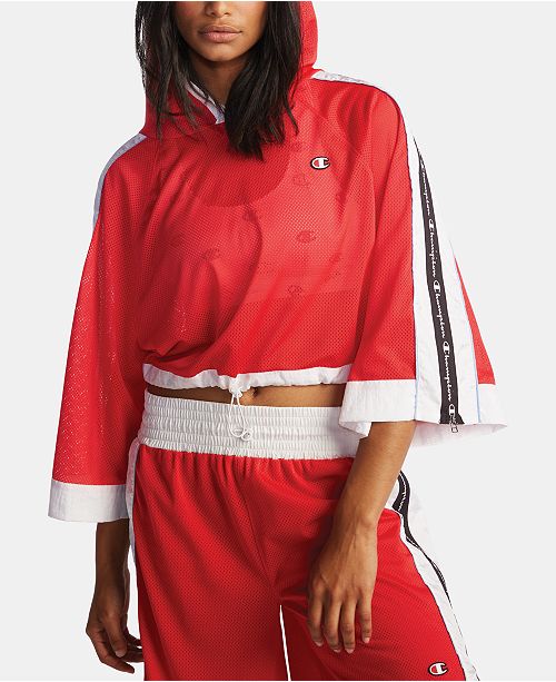 Champion Mesh Cropped Hoodie Reviews Tops Women Macy S