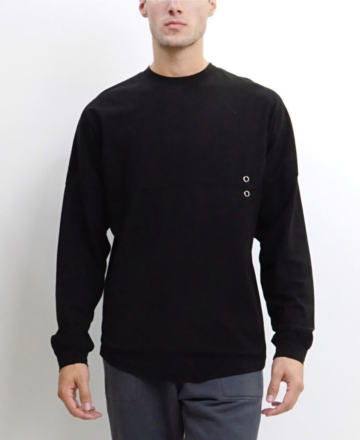 Men's Long-Sleeve Pullover Sweatshirt - Black