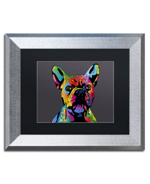 Trademark Global Michael Tompsett 'french Bulldog Grey' Matted Framed Art In Multi