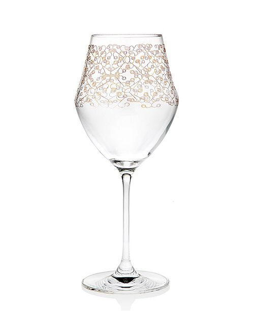 Godinger Ceska Allegra Gold Red Wine Glass Set Of 4 Reviews Glassware Dining Macy S