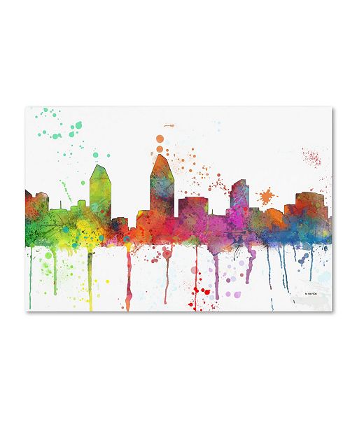 Trademark Global Marlene Watson San Diego California Skyline Mclr
