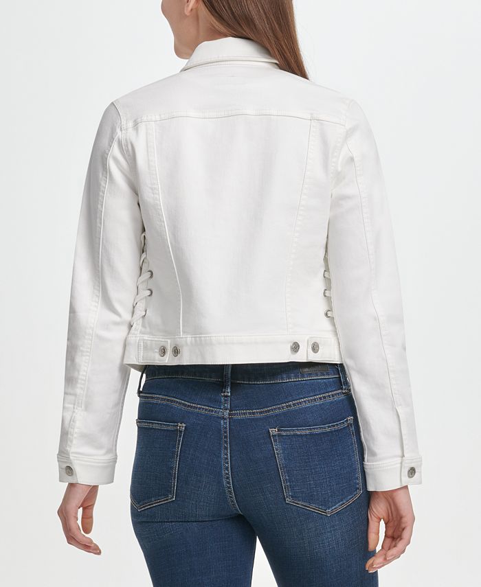 DKNY Laced-Detail Denim Jacket & Reviews - Jackets & Blazers - Women ...