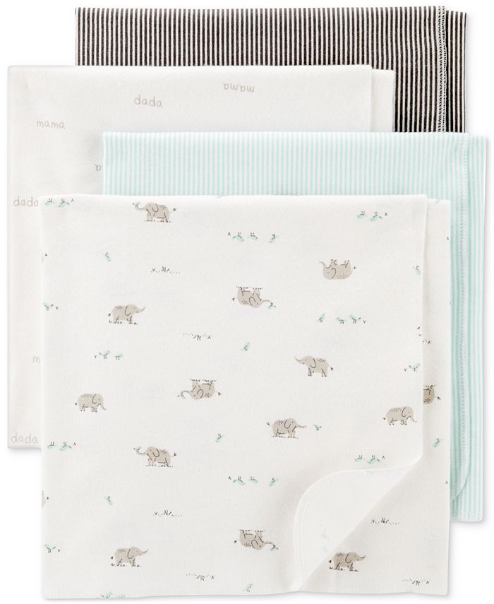 Carter's Baby Boys or Girls 4-Pk. Printed Cotton Swaddle Blankets ...