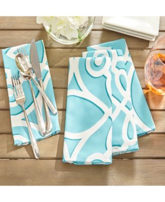 Chase Geometric Stain Resistant Indoor Outdoor 17"X 17" Napkin - Set of 8