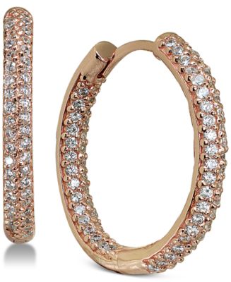 Giani Bernini Cubic Zirconia In & Out Hoop Earrings, Created for Macy's ...