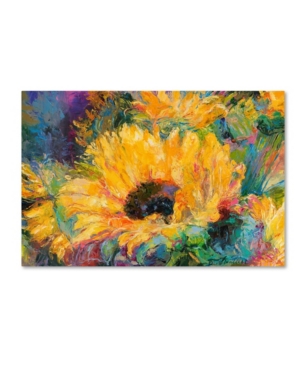 Trademark Global Richard Wallich 'blue Sunflowers' Canvas Art In Multi