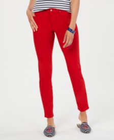 red ankle pants for ladies