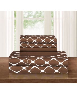 Geometric Printed Microfiber 4-Pc. Sheet Set, Twin