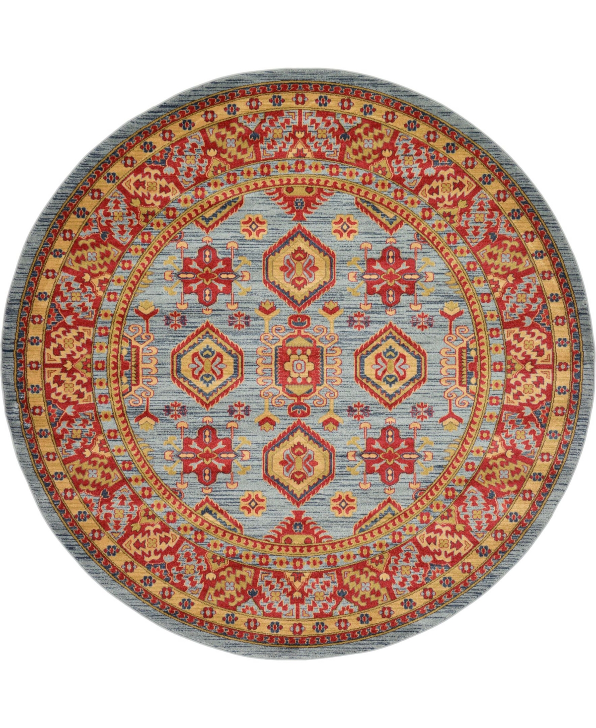 Bayshore Home Harik Har4 Light Blue 8' x 8' Round Area Rug - Light Blue