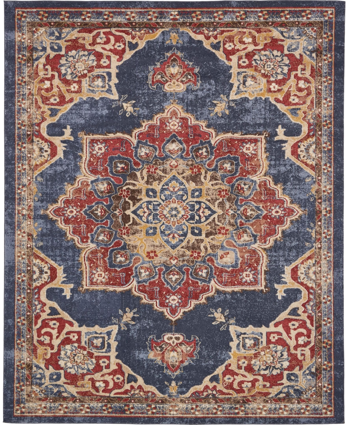 Bayshore Home Shangri Shg3 8' x 10' Area Rug - Navy Blue