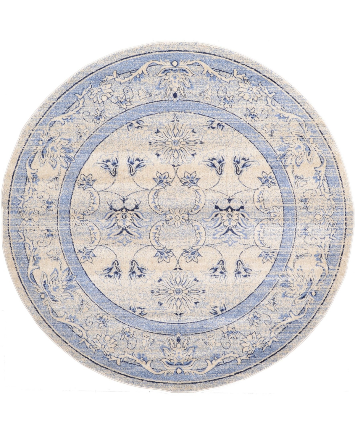Bayshore Home Aldrose Ald5 8' x 8' Round Area Rug - Blue
