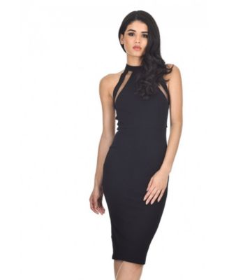 perfect mesh black bodycon dress