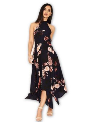 ax paris floral satin wrap dress