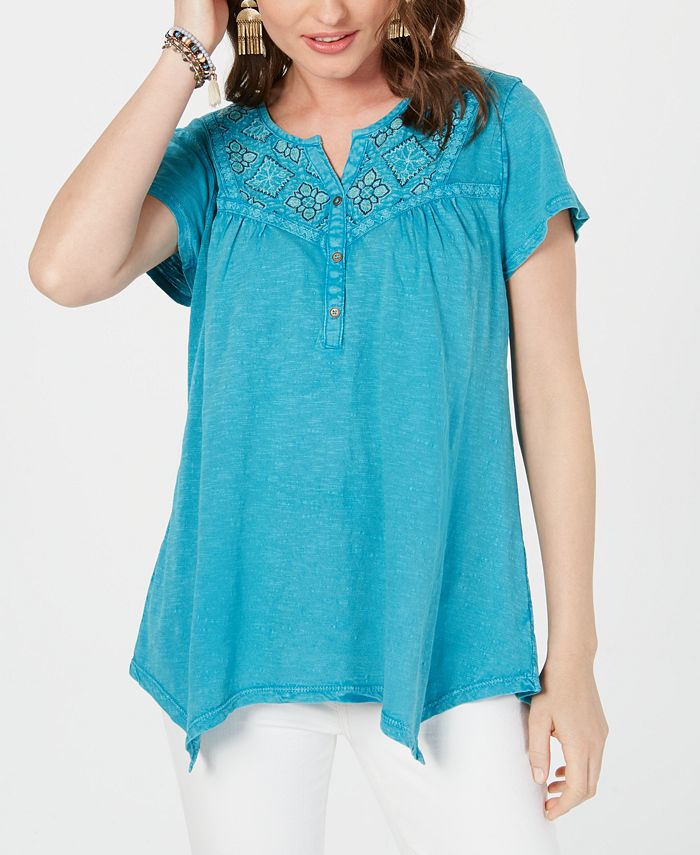 Womens Embroidered Tops - Macy's