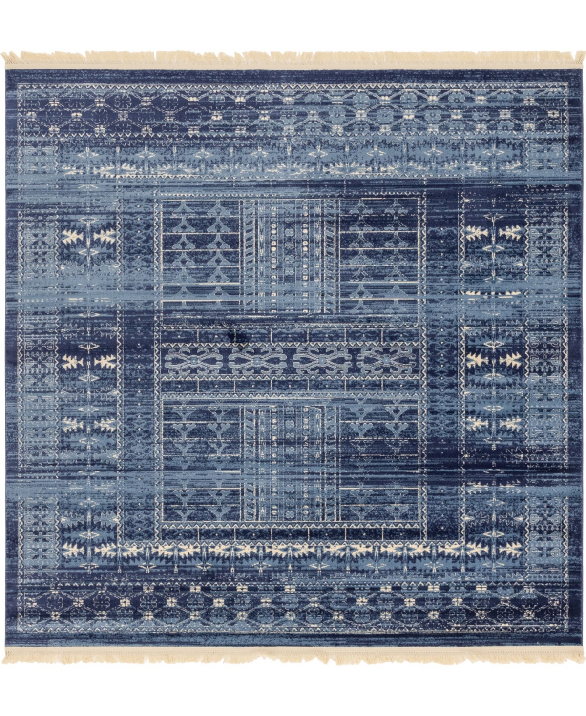 Bayshore Home Borough Bor4 8' x 8' Square Area Rug - Blue