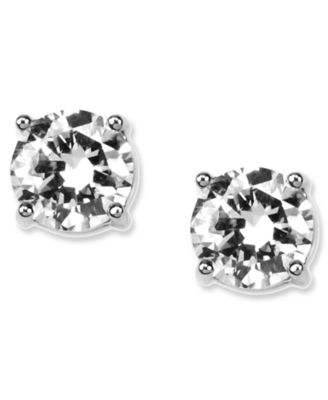 round crystal stud earrings