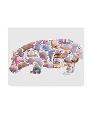 Trademark Global Louise Tate 'hippo Collage' Canvas Art In Multi