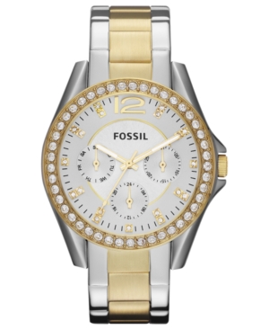 Fossil Women's Riley Two Tone Stainless Steel Bracelet Watch 38mm...