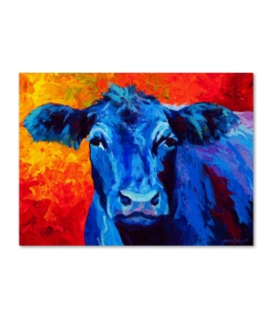 Trademark Global Marion Rose 'blue Cow' Canvas Art In Multi