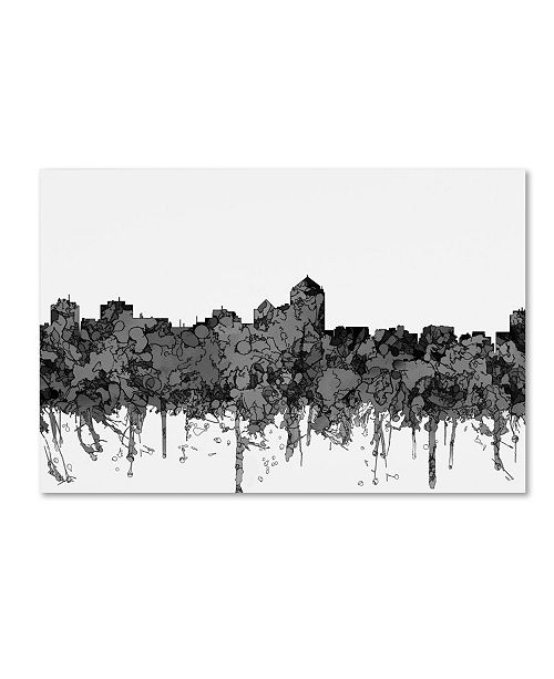 Trademark Global Marlene Watson Albuquerque New Mexico Skyline Bw