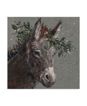 Trademark Global Mary Miller Veazie 'mary Beth The Christmas Donkey' Canvas Art In Multi