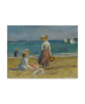 Trademark Global Pierre Auguste Renoir 'figures On The Beach' Canvas Art In Multi