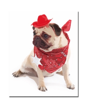 Gifty Idea Greeting Cards and Such! 'Pug Cowboy' Canvas Art - 32" x 26"