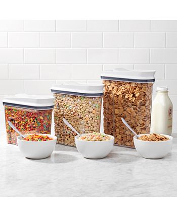 OXO Good Grips 3-Piece POP Cereal Dispenser Set & Good Grips POP Container  - Airtight Food Storage - 6.0 Qt for Bulk Food and More,Transparent,6.0 Qt