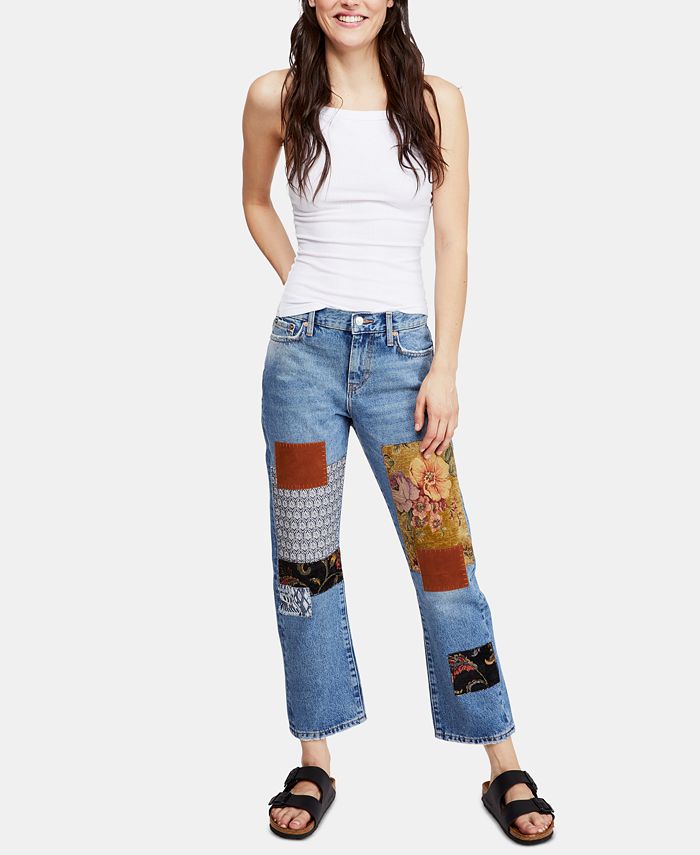 Free People Poppy Patch Ankle Jeans - Macy's