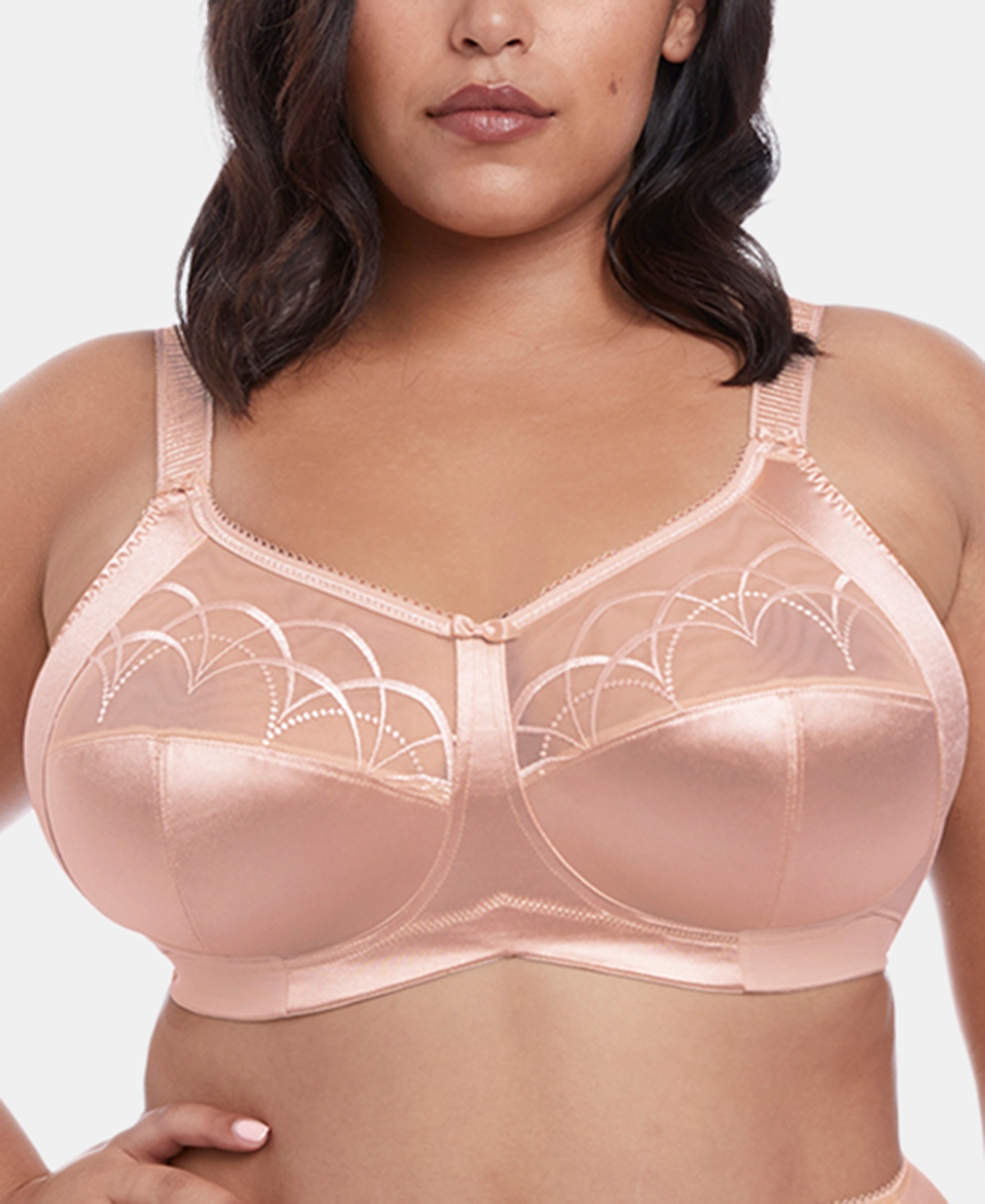 Elomi Full Figure Cate Soft Cup No Wire Bra EL4033, Online Only - Latte