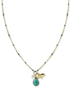 image of Argento Vivo Stone & Elephant Charm 18