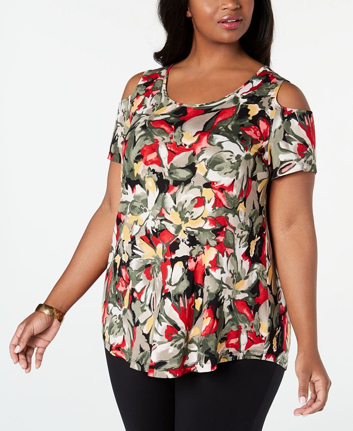 JM Collection Plus Size Printed Top, Created For Macy's - Macy's