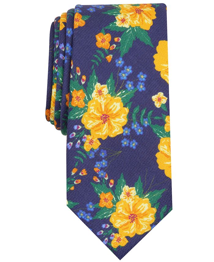 Bar III Men's Morgan Skinny Floral Tie, Created for Macy's - Macy's