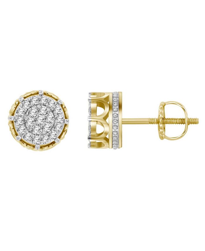 Macy's - Men's Diamond (3/4 ct.t.w.) Earring Set in 10k Yellow Gold