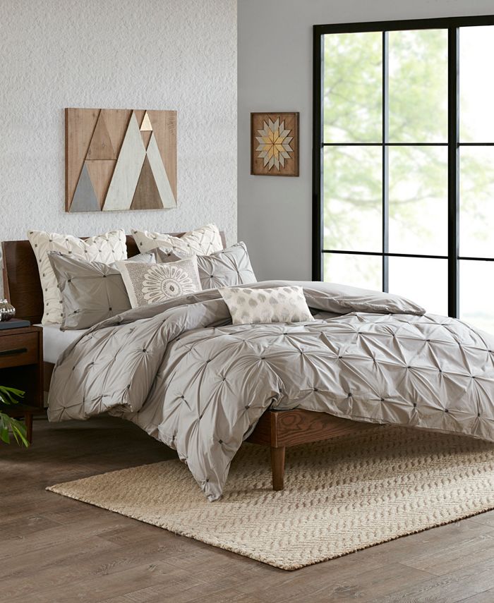 INK+IVY Queen Duvet Cover Set – Boho Chenille Tufted Cotton, 3-Piece (Duvet + 2 Shams), Sage Green/Ivory - View #6