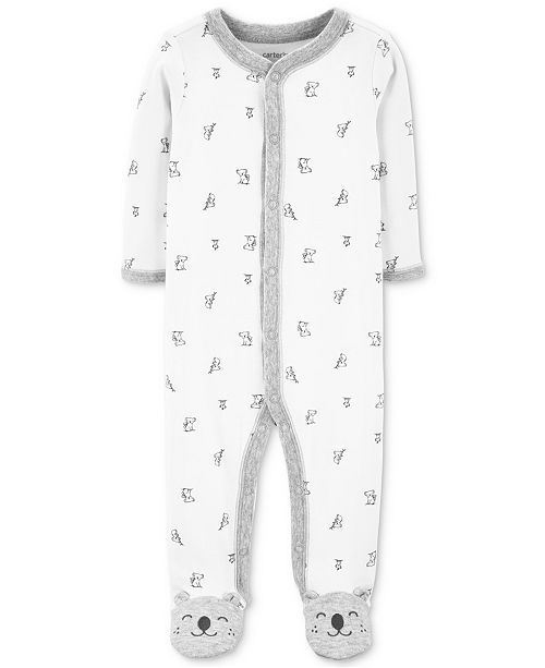 Carter S Baby Boys Girls Koala Print Footed Cotton Coveall