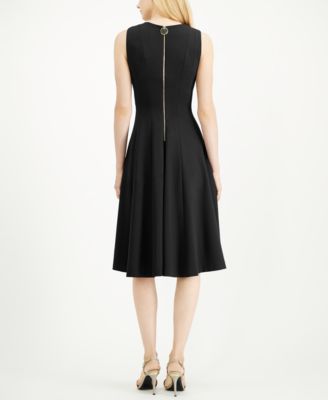calvin klein black dress with gold zipper in back