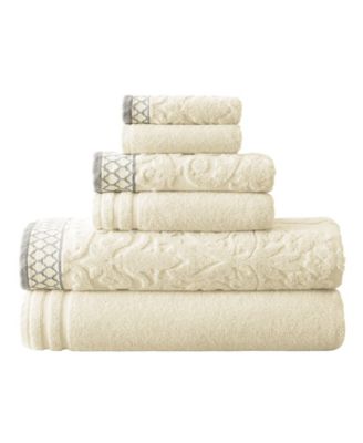 Modern Threads - Damask Jacquard Embellished Border 6-Pc. Towel Set