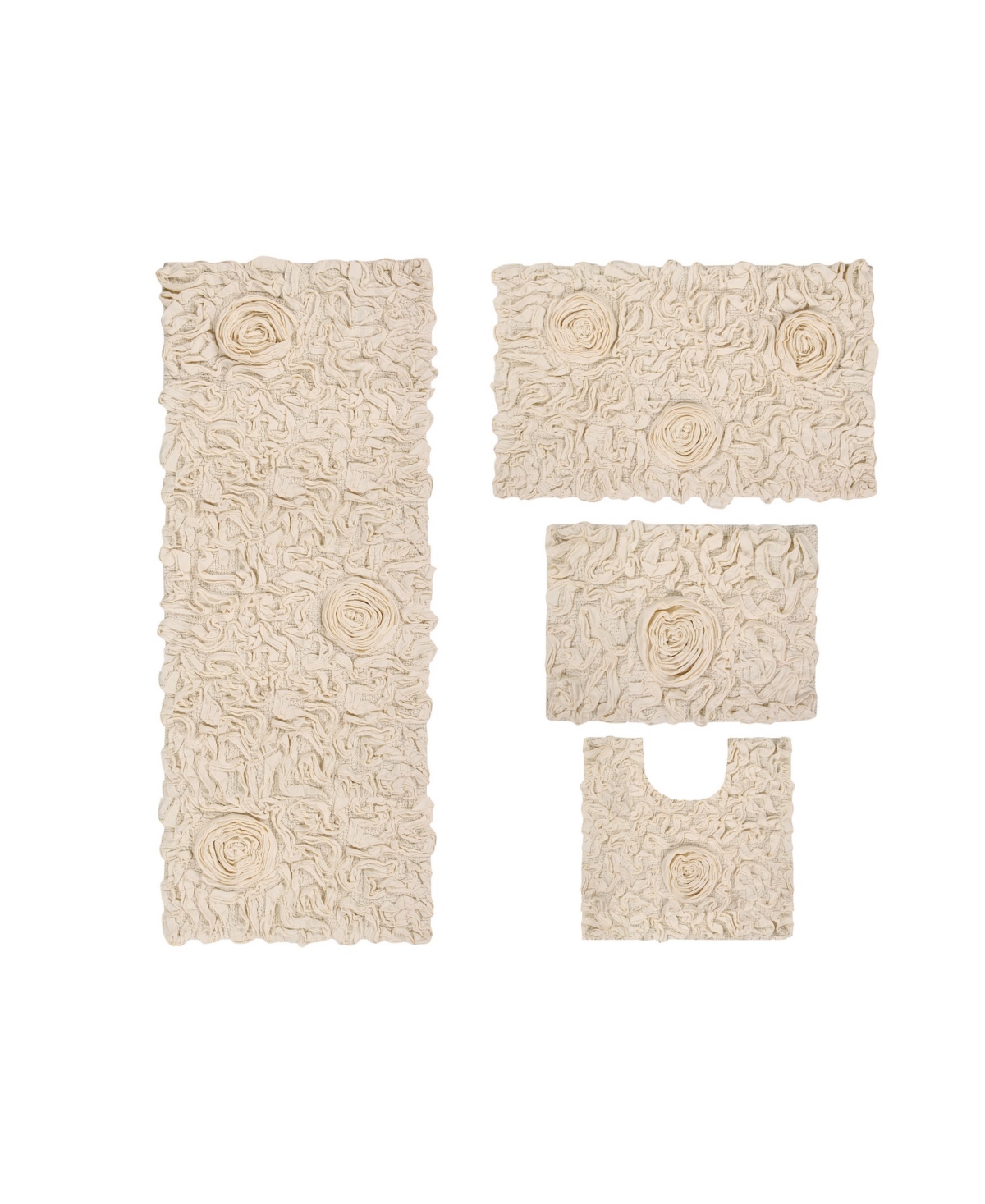 Home Weavers Bell Flower 4-pc. Bath Rug Set In Natural