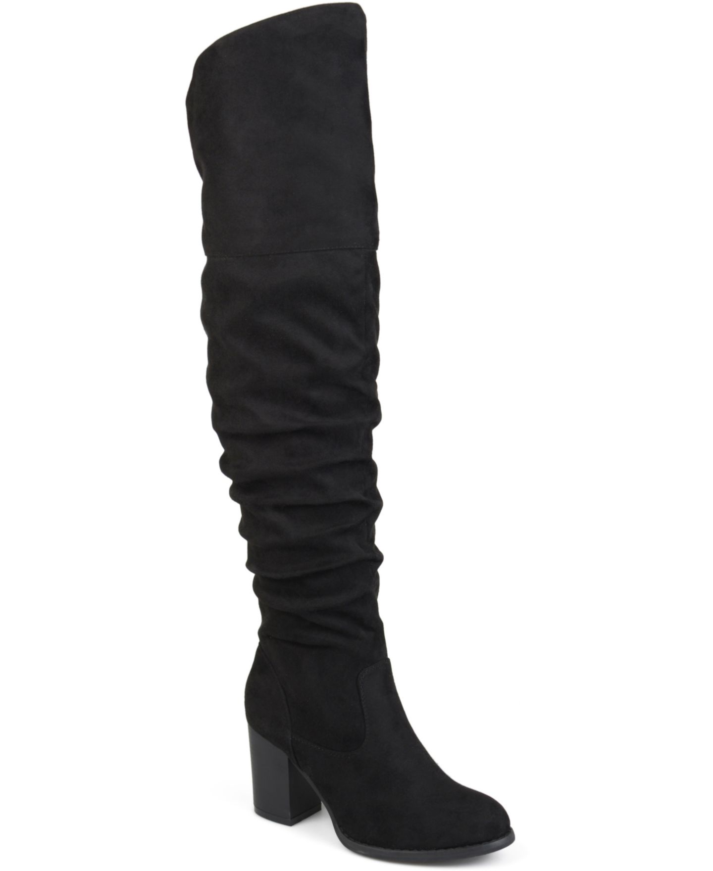 Женские ботинки Journee Collection Kaison Slouchy Over The Knee Boots, Regular, Wide Calf, & Extra Wide Calf, цвет: Чёрный — фото 1