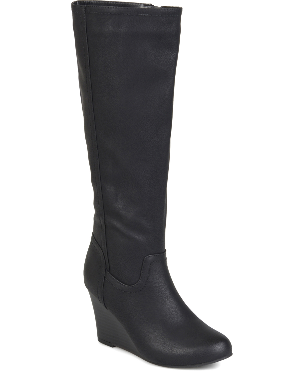 Journee Collection Women's Langly Wide Calf Knee High Wedge Boots
