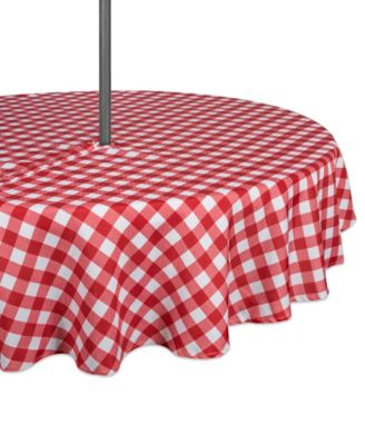 Check Outdoor Tablecloth with Zipper 60" Round