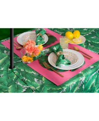 Banana Leaf Outdoor Tablecloth with Zipper 60" Round
