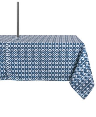 Design Imports Ikat Outdoor Tablecloth with Zipper 60" x 120"