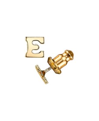 14K Gold-Dipped Initial Button Earrings